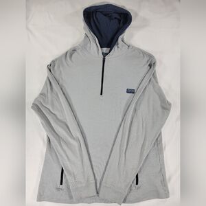 Fishhippie Womens XL 1/4 Zip Pullover Hoodie Sweatshirt Lightweight Gray Pockets